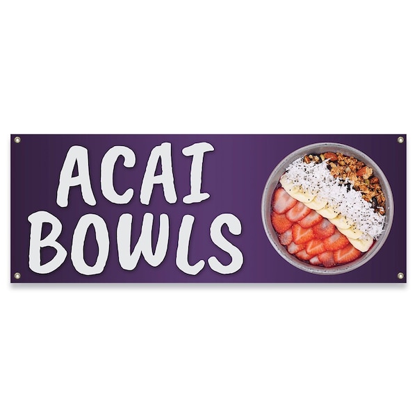 ACAI Bowls Banner Concession Stand Food Truck Single Sided